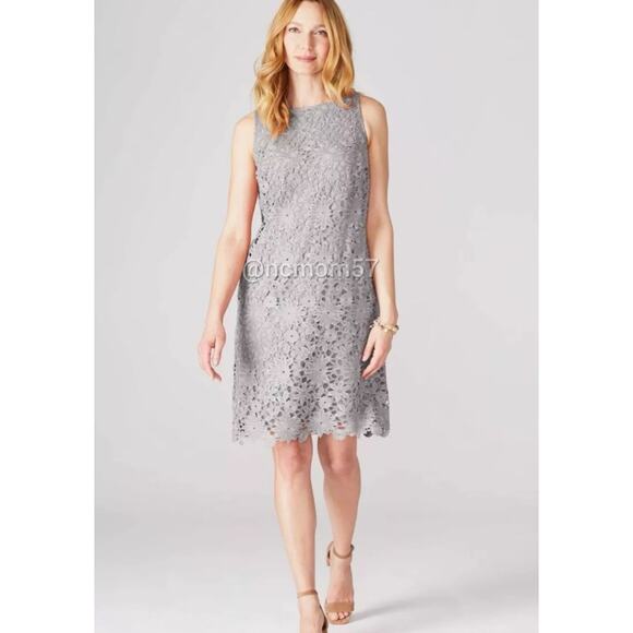 NWT J. Jill Floral Crochet Lace Overlay Dress - Picture 3 of 7